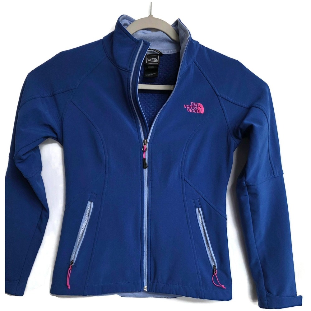 The North Face Shellrock Apex Zip Fleece Lined Softshell Jacket Blue‎ Womens XS
